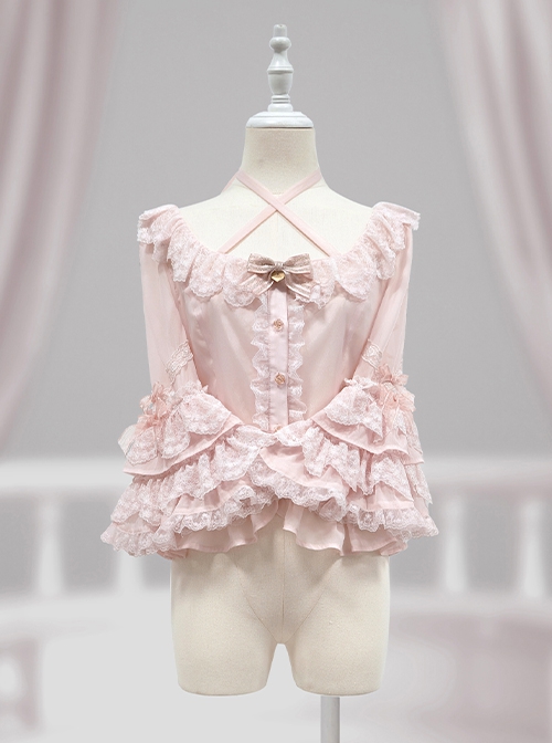 Dreamland Amusement Park Series Gorgeous Princess Style Sweet Lolita Lace Square Collar Ruff Sleeves Inner Shirt