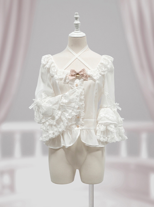 Dreamland Amusement Park Series Gorgeous Princess Style Sweet Lolita Lace Square Collar Ruff Sleeves Inner Shirt