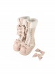 Warm Cake Series Lambswool Cute Straps Shoelace Bowknot Sweet Lolita Thick Sole Snow Long Tube Boots