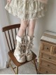 Warm Cake Series Lambswool Cute Straps Shoelace Bowknot Sweet Lolita Thick Sole Snow Long Tube Boots