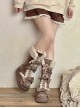 Warm Cake Series Lambswool Cute Straps Shoelace Bowknot Sweet Lolita Thick Sole Snow Long Tube Boots