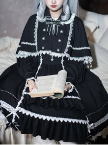 Humanoid Night Series Cute Retro British Style Doll Sense Classic Lolita Elegant Nuns Lace Short Cloak