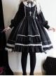 Humanoid Night Series Black Fall Winter Cute Retro Lace Doll Sense Classic Lolita Elegant Nuns Long Sleeves Dress