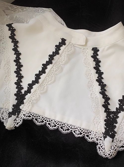 Humanoid Night Series Cute Retro Doll Sense Classic Lolita Elegant Nuns Lace Sharp Angle Fake Collar