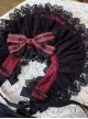 Humanoid Night Series Cute Retro Classic Lolita Stripe Bowknot Elegant Lace Doll Sense Bonnet