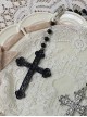 Humanoid Night Series Retro Doll Sense Classic Gothic Lolita Versatile Cross Pendant Bead Necklace