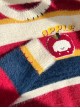 Apple Puppy Series Retro Cartoon Cute Childlike Imitation Mink Soft Glutinous Red Blue Contrast Striped Sweater