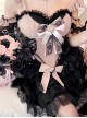 Blackberry Lover Series Y2k Black Pink Miss Princess Kawaii Fashion Pearl Lace Bowknot Tube Top Tutu Skirt Set