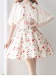 Early Summer Berry Picture Book Series Versatile Classic Lolita Ruff Round Neckline Middle Sleeves Cardigan