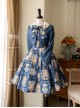 Eternal Echo Series Classic Lolita Hand Drawn Vintage Clock Print Doll Collar Short Sleeves Dress Coat Bowknot Set