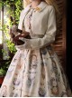 Eternal Echo Series Classic Lolita Hand Drawn Vintage Clock Print Doll Collar Short Sleeves Dress Coat Bowknot Set