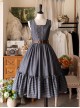 Small Estate Series Elegant Square Collar Classic Lolita Sleeveless Ruff Edge Double Breasted Dress