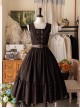 Small Estate Series Elegant Square Collar Classic Lolita Sleeveless Ruff Edge Double Breasted Dress