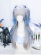 Blues Series Silver Gray Blue Gradient Rolled Outward Jellyfish Head Sweet Lolita Long Wig