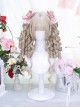 Walnut Apricot Color Roman Curly Straight Bangs Double Ponytail Sweet Lolita Long Sideburns Wig