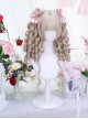 Walnut Apricot Color Roman Curly Straight Bangs Double Ponytail Sweet Lolita Long Sideburns Wig