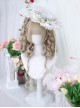 Walnut Apricot Color Roman Curly Straight Bangs Double Ponytail Sweet Lolita Long Sideburns Wig