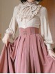 The North Forest Series Elegant Ruff Collar Bowknot Tie Classic Lolita Long Sleeves Slim Fit Apricot Shirt