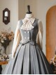 The North Forest Series Elegant Round Collar Classic Lolita Sleeveless Slim Fit Fine Lines Ruff Edge Vest