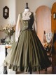 The North Forest Series Elegant Wide Belt Slim Waist Classic Lolita Fine Lines Large Hem Ruffles Edge Skirt