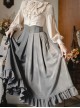 The North Forest Series Elegant Wide Belt Slim Waist Classic Lolita Fine Lines Large Hem Ruffles Edge Skirt