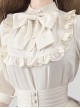 Eternal Echo Series Elegant Half Turtleneck Bowknot Tie Classic Lolita Half Sleeves Loose Apricot Shirt