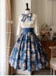 Eternal Echo Series Elegant Retro Hand Drawn Clock Print Classic Lolita Wide Belt A Line Skirt