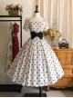 Afternoon Forest Series Retro Elegant French Polka Dots Square Collar Classic Tulip Sleeves Dress