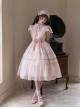 Spring Sakura Series Elegant Sweet Embroidery Ruffles Classic Lolita Light Pink Dress