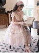 Spring Sakura Series Elegant Sweet Embroidery Ruffles Classic Lolita Light Pink Dress