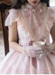 Spring Sakura Series Elegant Sweet Embroidery Ruffles Classic Lolita Light Pink Dress