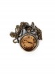 Medieval Retro Style Bronze Brown Steampunk Metal Quartz Movement Halter Necklace Pocket Watch