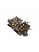 Bronze Brown Adventure Steampunk Metallic Rivets Half Finger Drawstring PU Leather Gloves