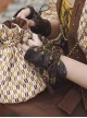 Bronze Brown Adventure Steampunk Metallic Rivets Half Finger Drawstring PU Leather Gloves