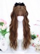 Poem Series Caramel Brown Water Ripple Long Curly Hair Straight Bangs Sweet Lolita Wig