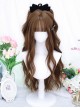 Poem Series Caramel Brown Water Ripple Long Curly Hair Straight Bangs Sweet Lolita Wig