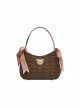 Sweet Chocolate Series Exquisite Satin Bowknot Ribbon Sweet Lolita Elegant Handbag Armpit Bag