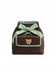 Sweet Chocolate Series Exquisite Hot Stamping Ribbon Sweet Lolita Elegant Chain Backpack Bag