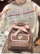 Sweet Chocolate Series Exquisite Hot Stamping Ribbon Sweet Lolita Elegant Chain Backpack Bag