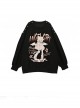 Angel Cat Girl Series Y2K Subculture Style Rivet Decoration Unique Off Shoulder Anime Print Kawaii Fashion Top