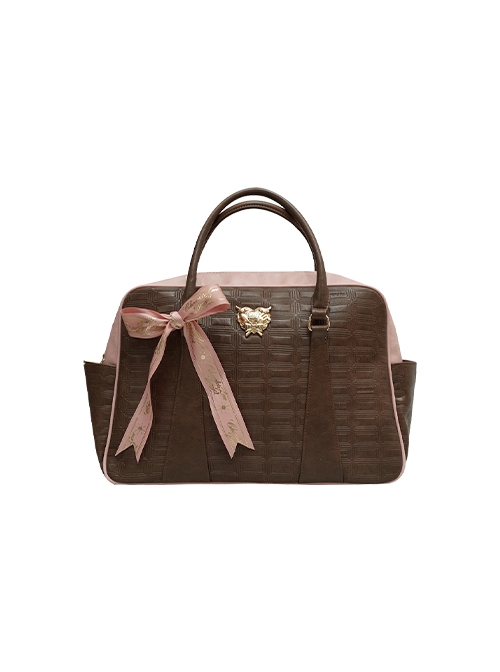 Sweet Chocolate Series Elegant Large Capacity Commuting Classic Lolita Rectangle Shape Fitness Travel Bag