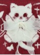 Cat Elf Series Irregular Tassel Design Cute Cat Pattern Sweet Bow Kawaii Fashion Red Turtleneck Puff Sleeve Sweater