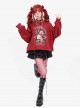 Devil Lover Series Sweet Cool Girl Pattern Back Cross Straps Kawaii Fashion Red Versatile Short Top