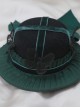 Dream Butterfly Series Handmade Dark Green Elegant Satin Bowknot Rose Classic Lolita Dowager Hat