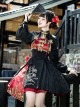 Monster Catcher Series Chinese Style New Years Brocade Classic Lolita Short Coat Sleeveless Dress Skirt Leg Covers Set