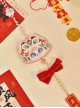 Golden Snake Cartoon Embroidery Kawaii Fashion Chinese New Year Hanfu Accessory Copper Coin Pearl Tassel Pendant