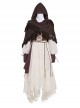 Wandering Witch Series Brown Steampunk Lolita Wasteland Style Loose Cloak Long Sleeves Irregular Dress Vest Set