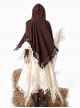 Wandering Witch Series Brown Steampunk Lolita Wasteland Style Loose Cloak Long Sleeves Irregular Dress Vest Set