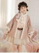 Warm Peach Rabbit Series Sweet Cute Pink Improved Hanfu Horse Face Skirt Shirt Cardigan Coat Set