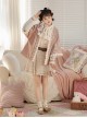 Warm Peach Rabbit Series Sweet Cute Pink Improved Hanfu Horse Face Skirt Shirt Cardigan Coat Set